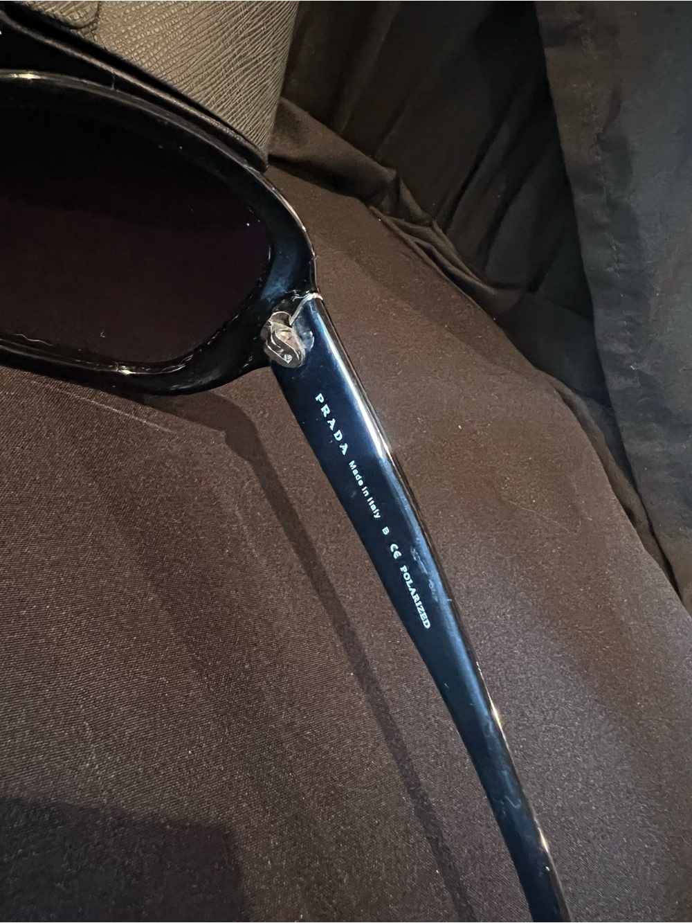 Prada Glossy Black Oversized Sunglasses - Picture 6 of 8